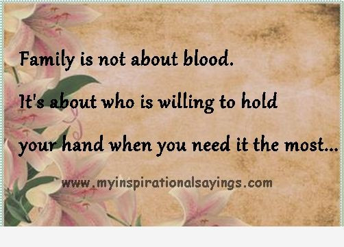 Family Not By Blood Quotes
 Non Blood Family Quotes QuotesGram