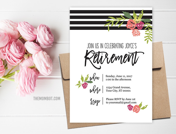 Family Retirement Party Ideas
 Retirement Party Black White & Florals The Mombot