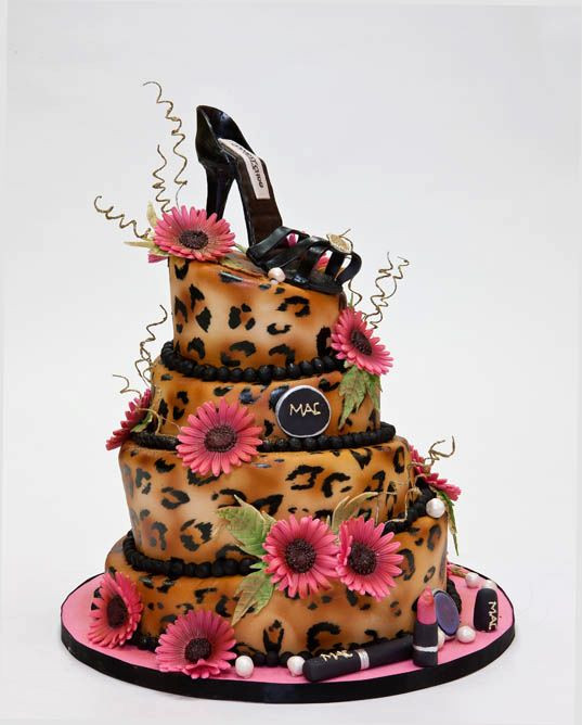 Fancy Birthday Cake
 Leopard Skin Shoe Cake