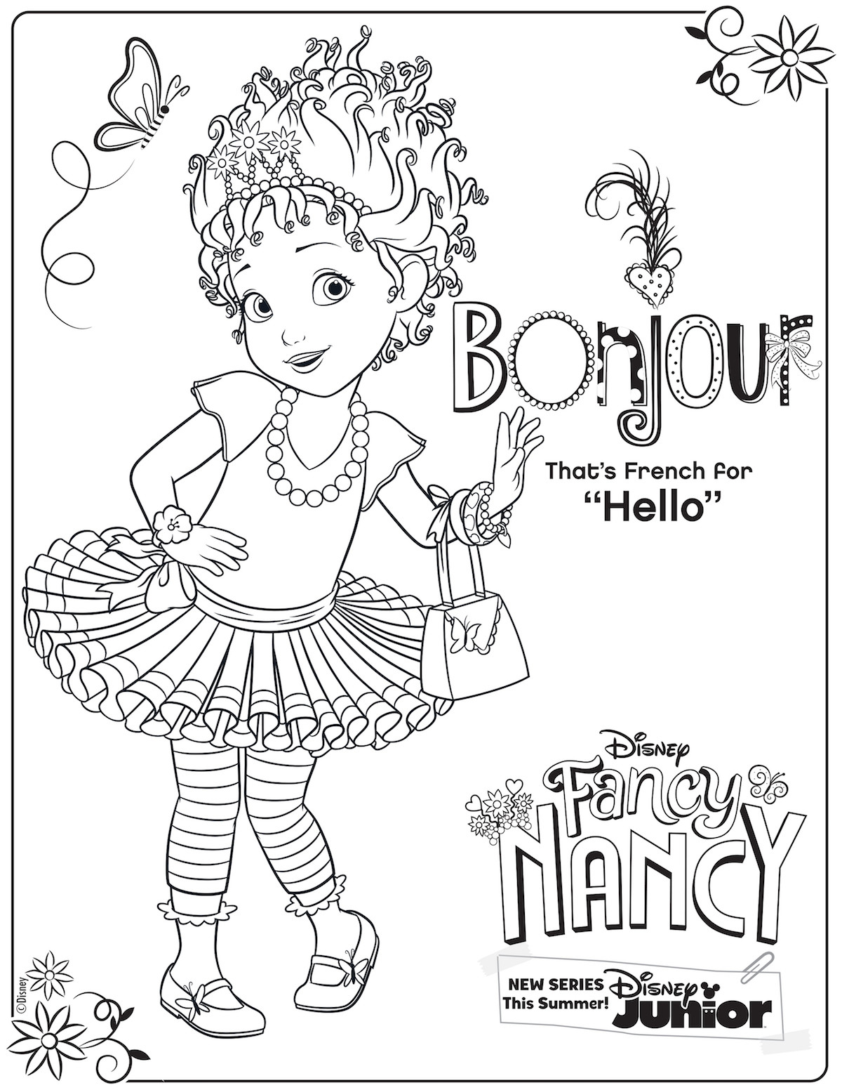 Fancy Nancy Toddlers Coloring Pages
 Fancy Nancy Coloring Page Activity