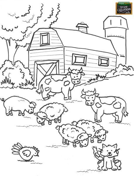 Farm Animal Coloring Pages For Toddlers
 Teach your students about different farm animals Free