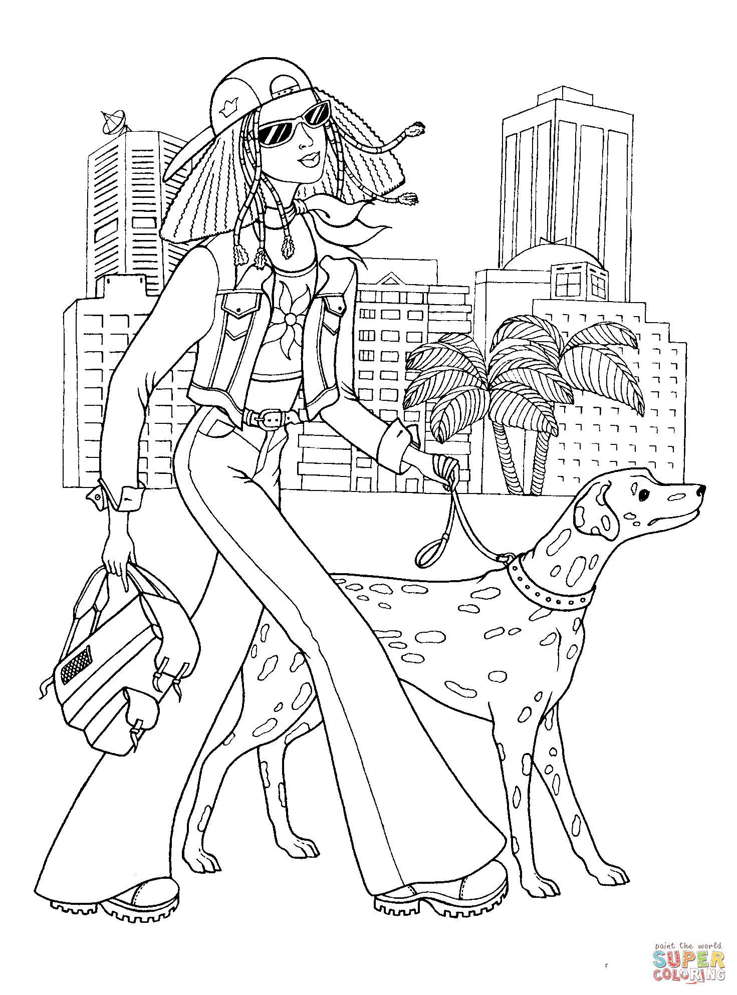 Fashion Girl Coloring Book
 Teenager Fashion coloring page