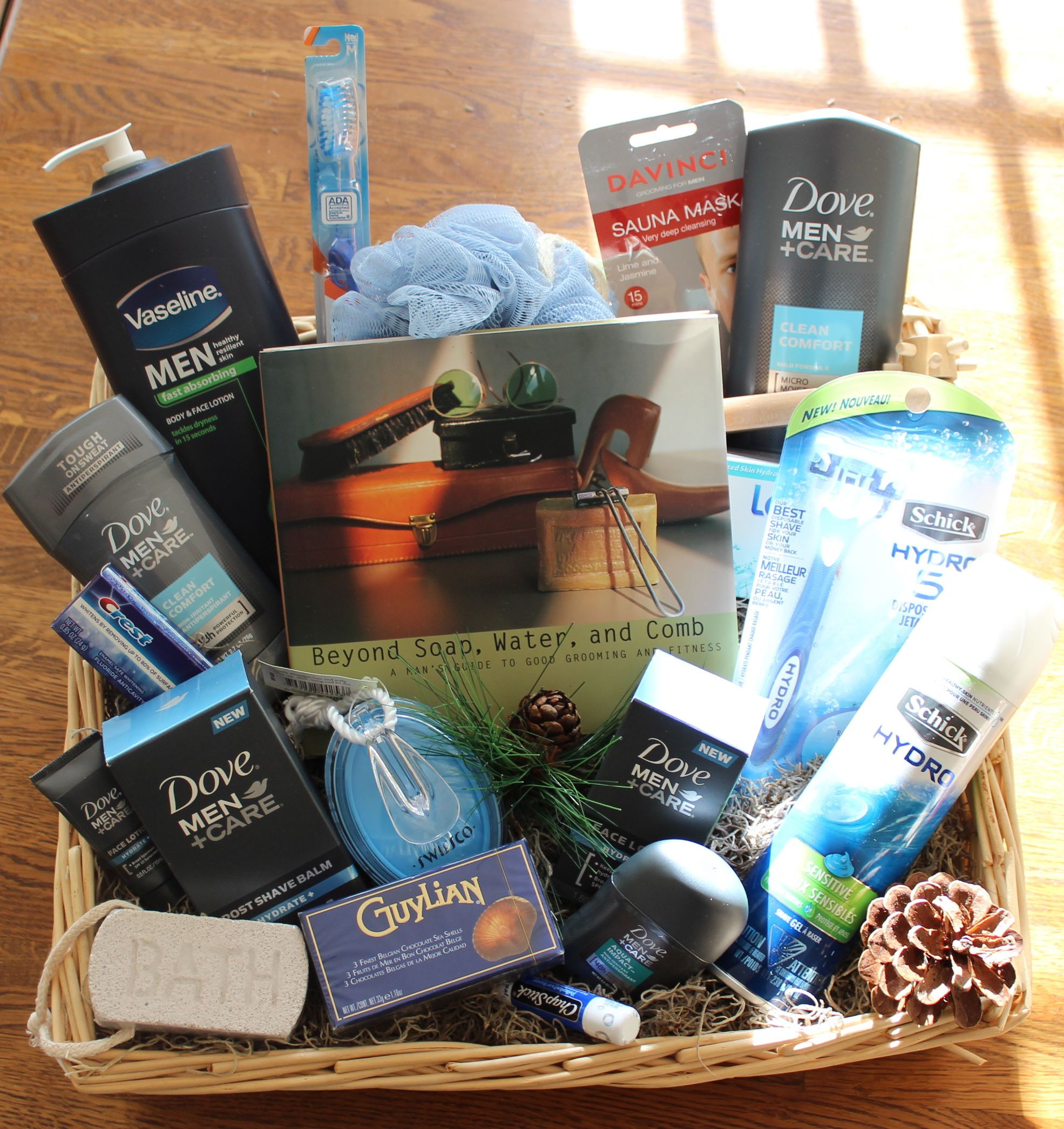 Father Day Gift Basket Ideas
 Men s grooming spa Fathers Day basket before cellophane