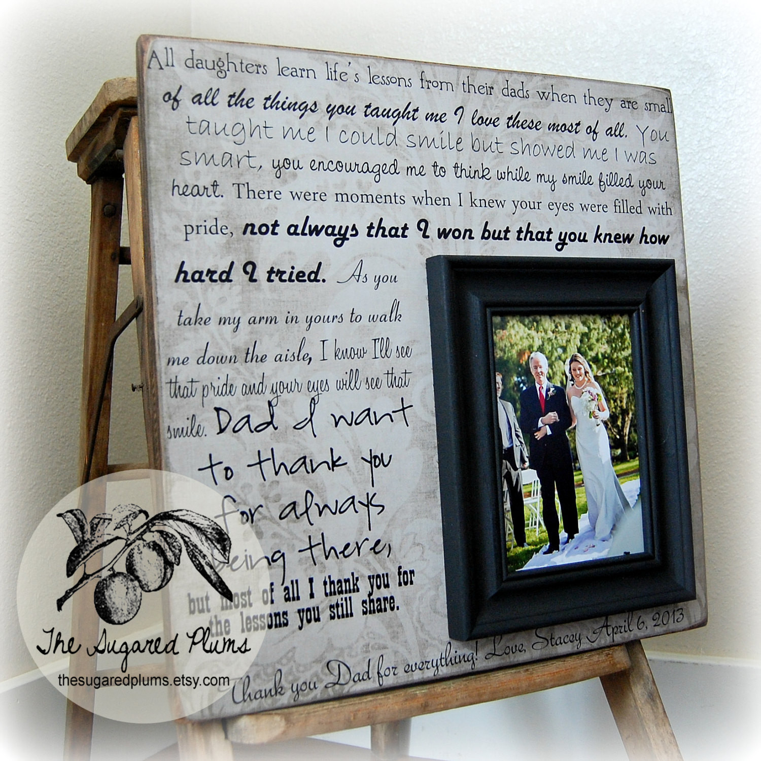 Father Of Bride Gift Ideas
 Father of the Bride Picture Frame Gift Parent Wedding Thank