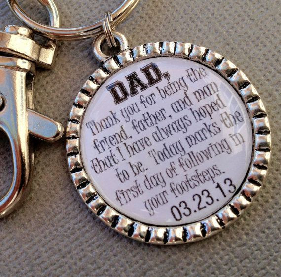 Father Of The Groom Gift Ideas
 FATHER of the GROOM t PERSONALIZED keychain blessed