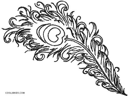 Feather Coloring Pages
 Printable Peacock Coloring Pages For Kids