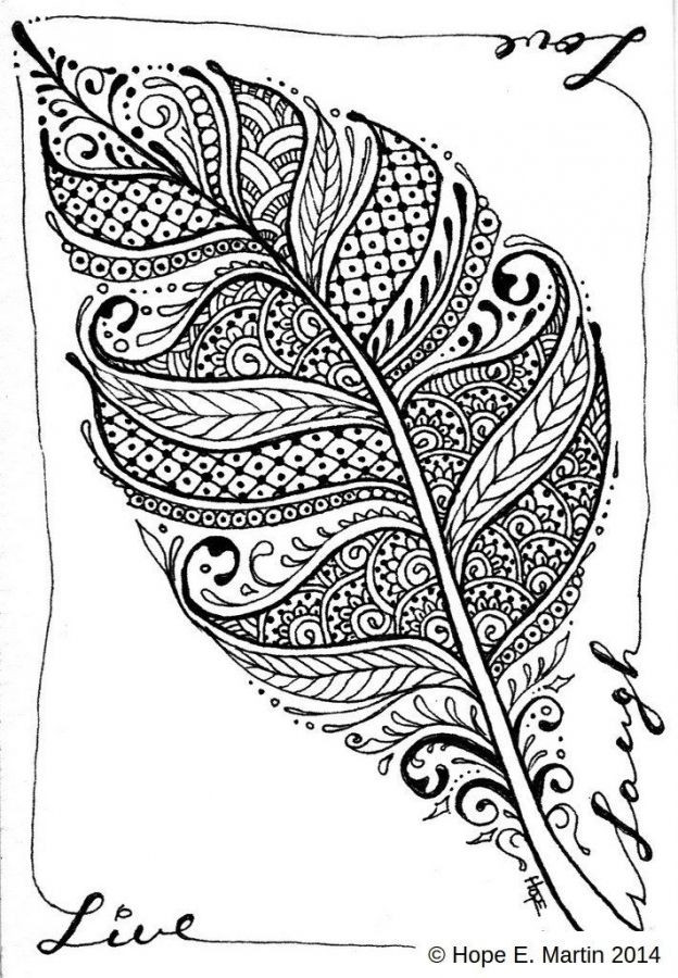 Feather Coloring Pages
 Feather abstract coloring pages for adults