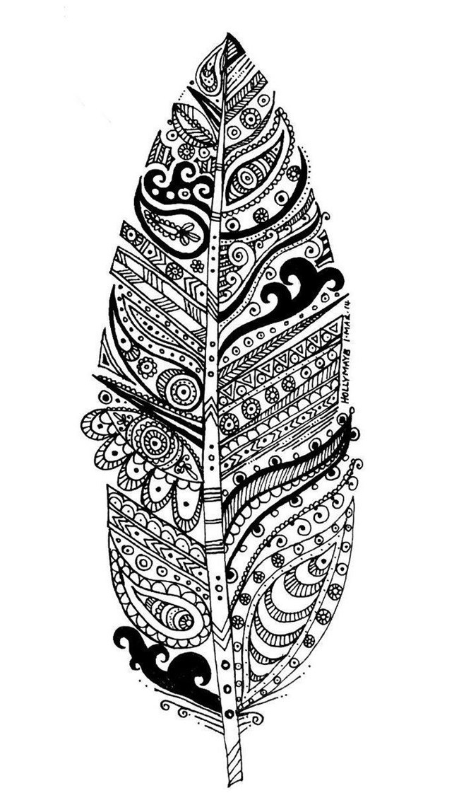 Feather Coloring Pages
 Printable Coloring Pages for Adults 15 Free Designs