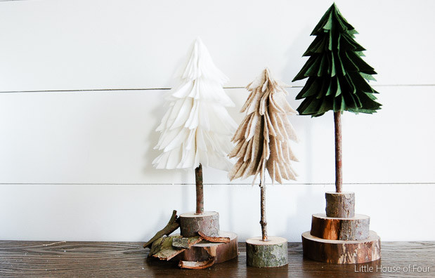 Felt Christmas Tree DIY
 DIY Rustic Felt Christmas Trees