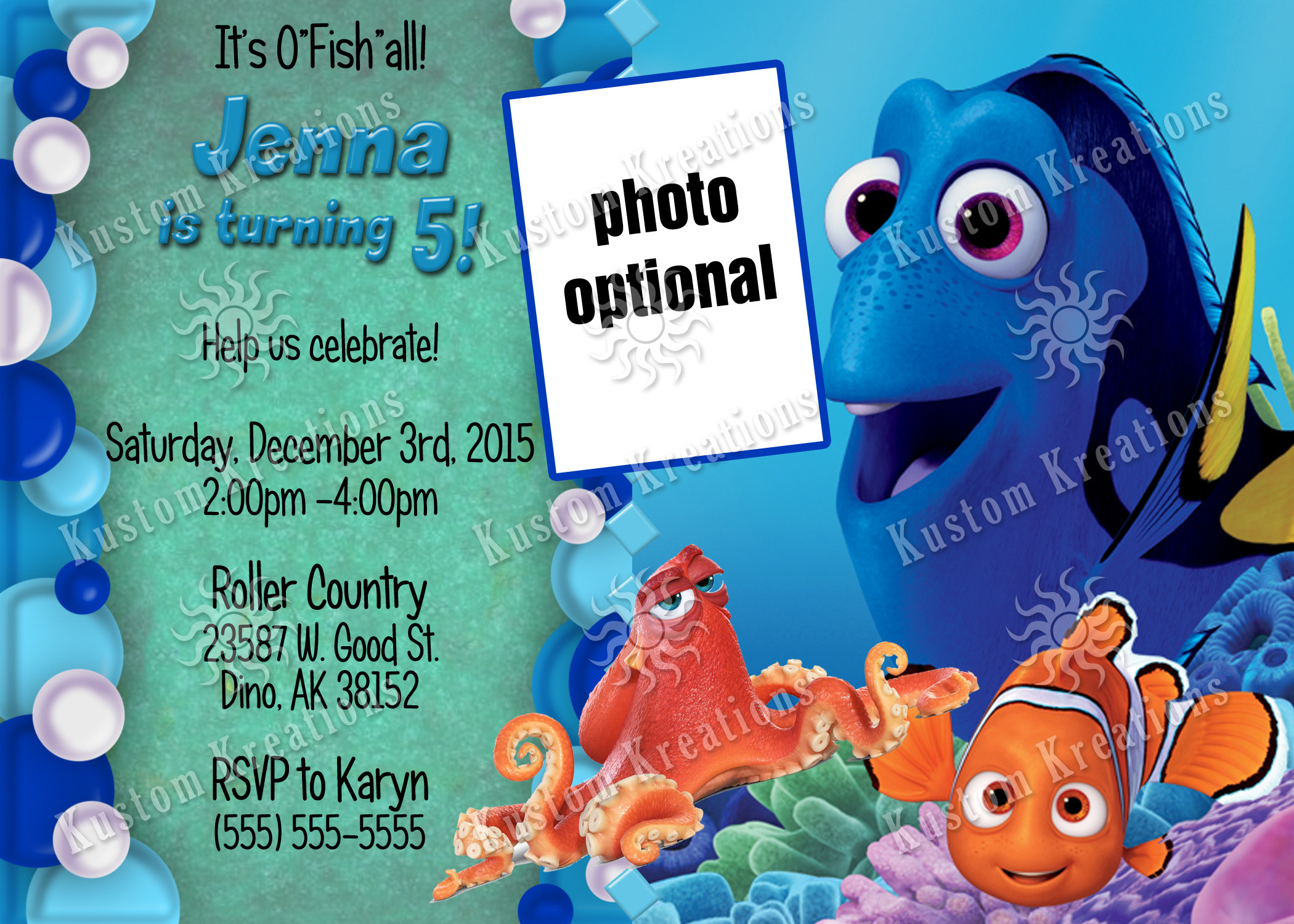 Finding Dory Birthday Invitations
 Finding Dory Birthday Invitations