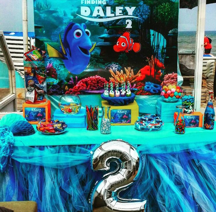 Finding Dory Pool Party Ideas
 Finding Dory Party Idea using our Dory Printed Banner
