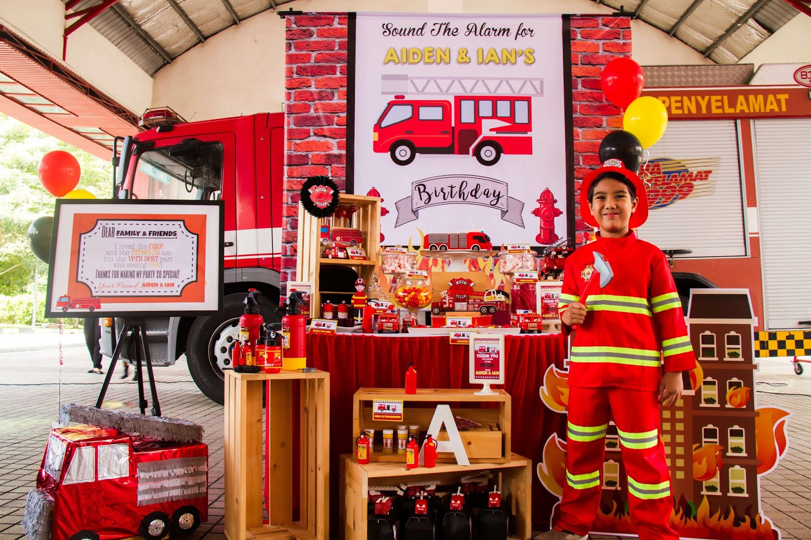 Fire Station Birthday Party
 Lizzie as a Mummy Aiden s Fireman Birthday Party at the