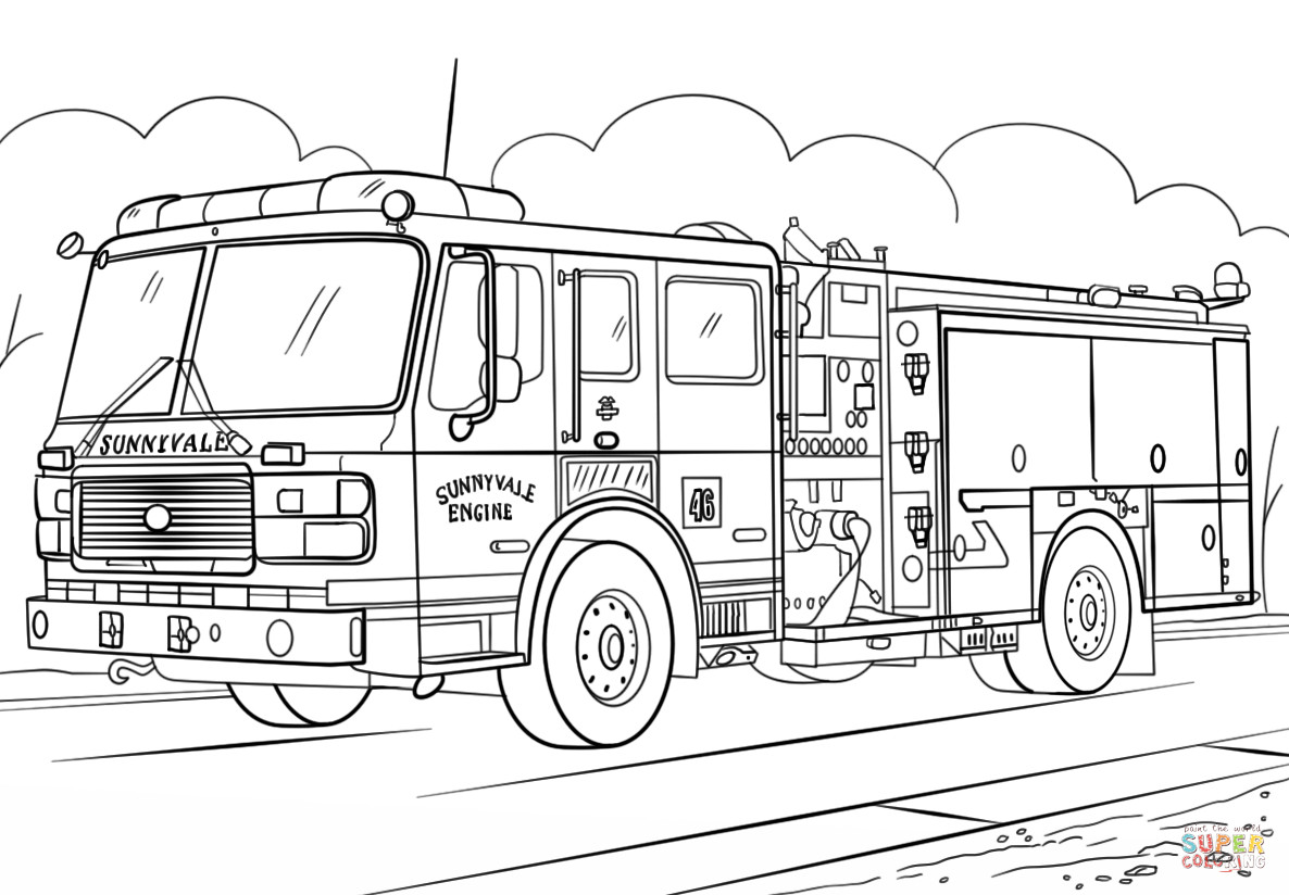 Fire Truck Coloring Pages Printable
 Fire Truck coloring page