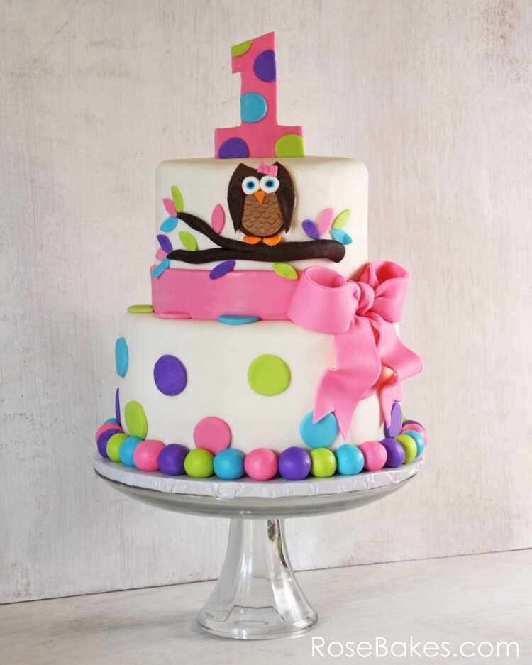 First Birthday Cake Ideas Girl
 Owl Cake for Twins 1st Birthday Smash Cakes