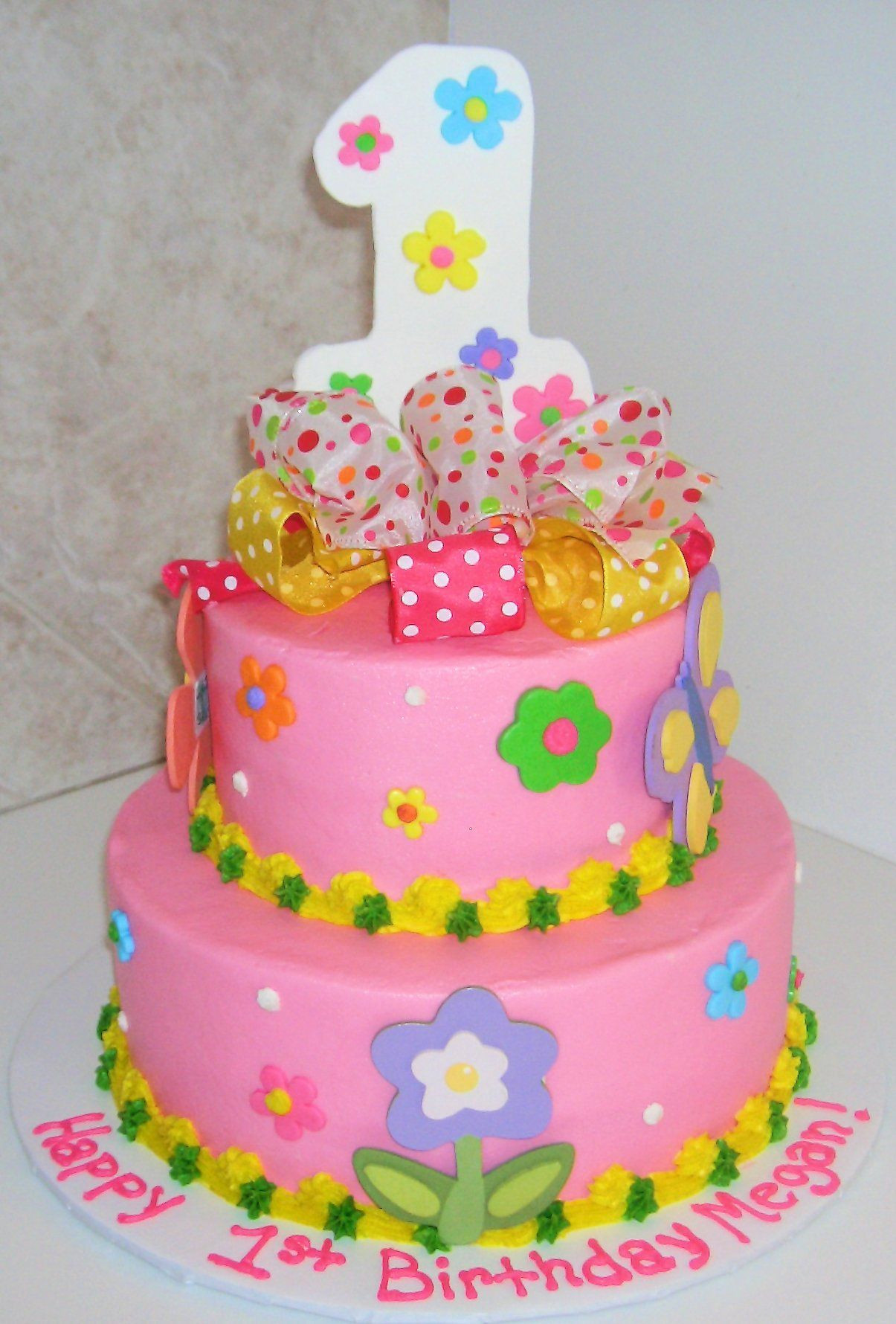 First Birthday Cakes Ideas For Girls
 1st birthday flowers description 9 6 inch stacked rounds