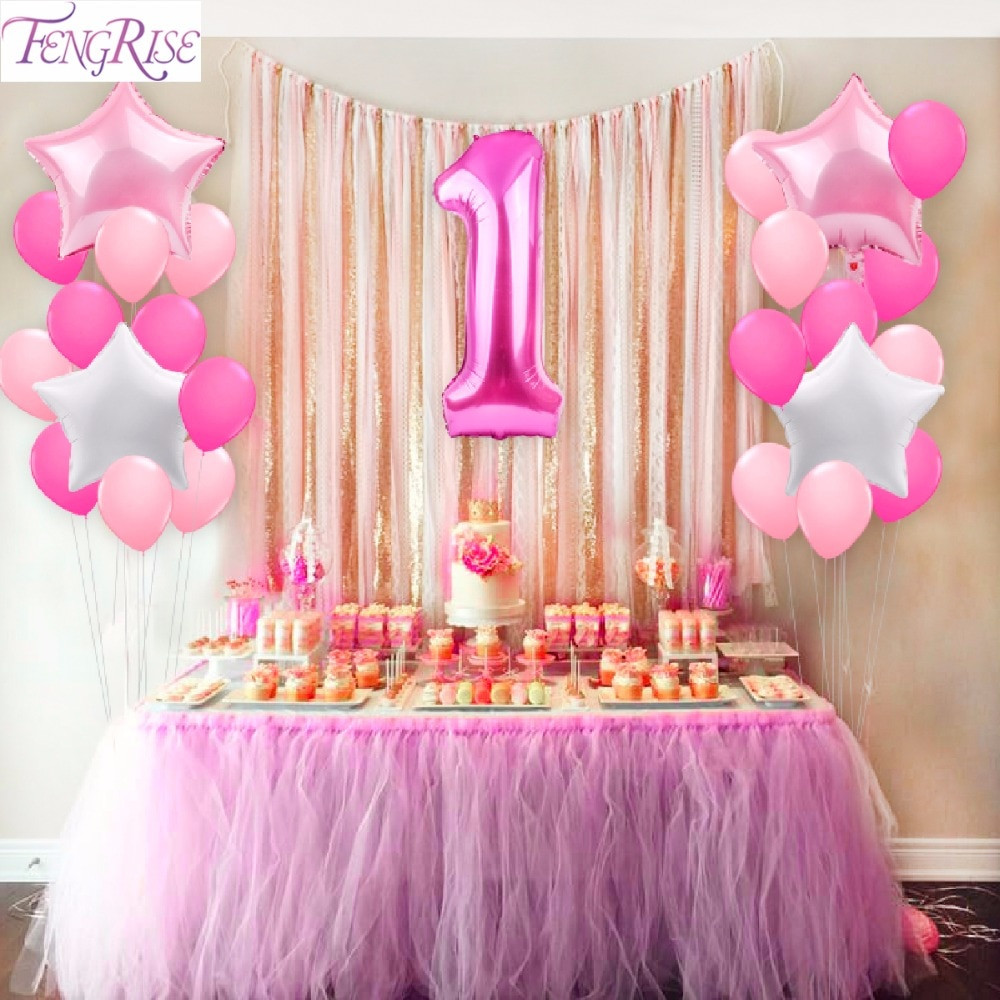 First Birthday Party Decoration Ideas
 Aliexpress Buy FENGRISE 25pcs 1st Birthday Balloons