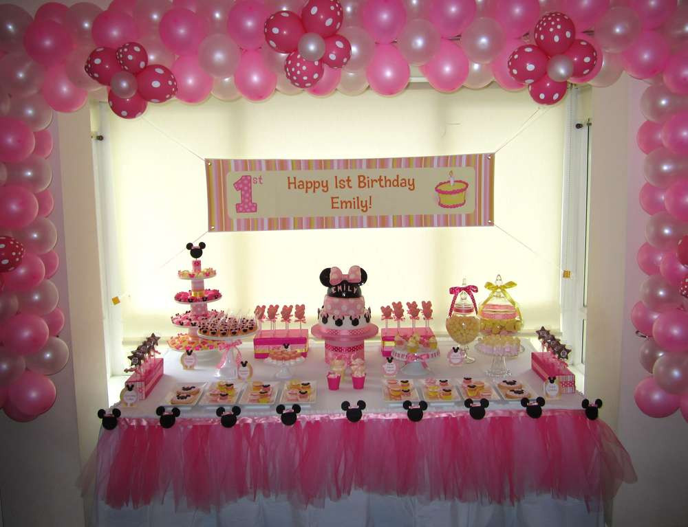 First Birthday Party Decoration Ideas
 Minnie Mouse Birthday Party Ideas 1 of 15