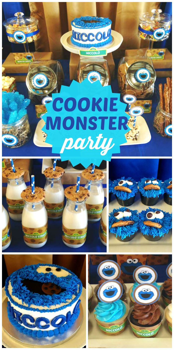 First Birthday Party Ideas Boys
 An awesome Cookie Monster boy first birthday party with an