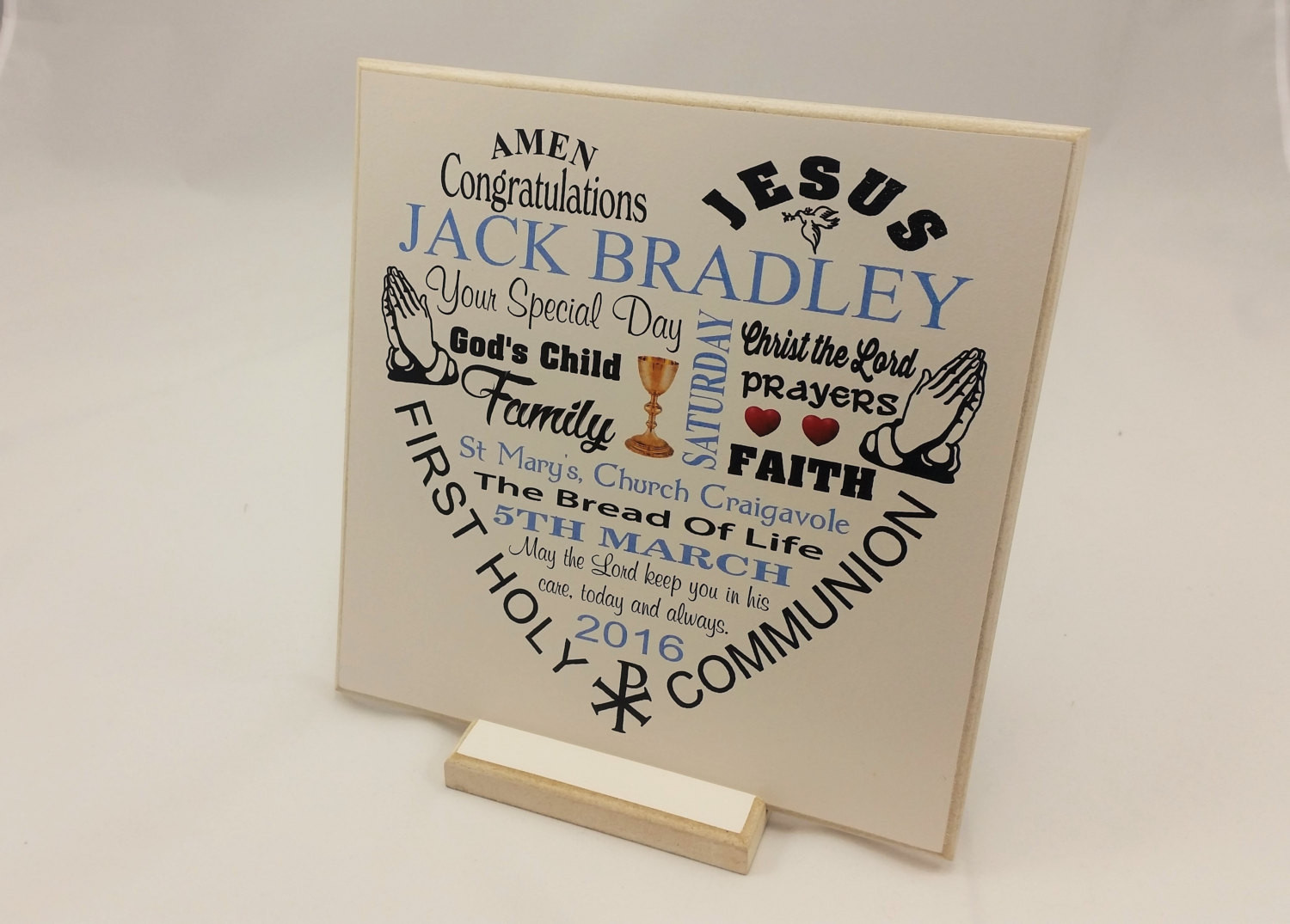 First Communion Gift Ideas For Boys
 First munion Gift Boy Girl Personalised Wooden Plaque