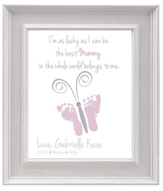 First Mother Day Gift Ideas From Baby
 Personalized Mother s Day Gift Butterfly Baby footprint