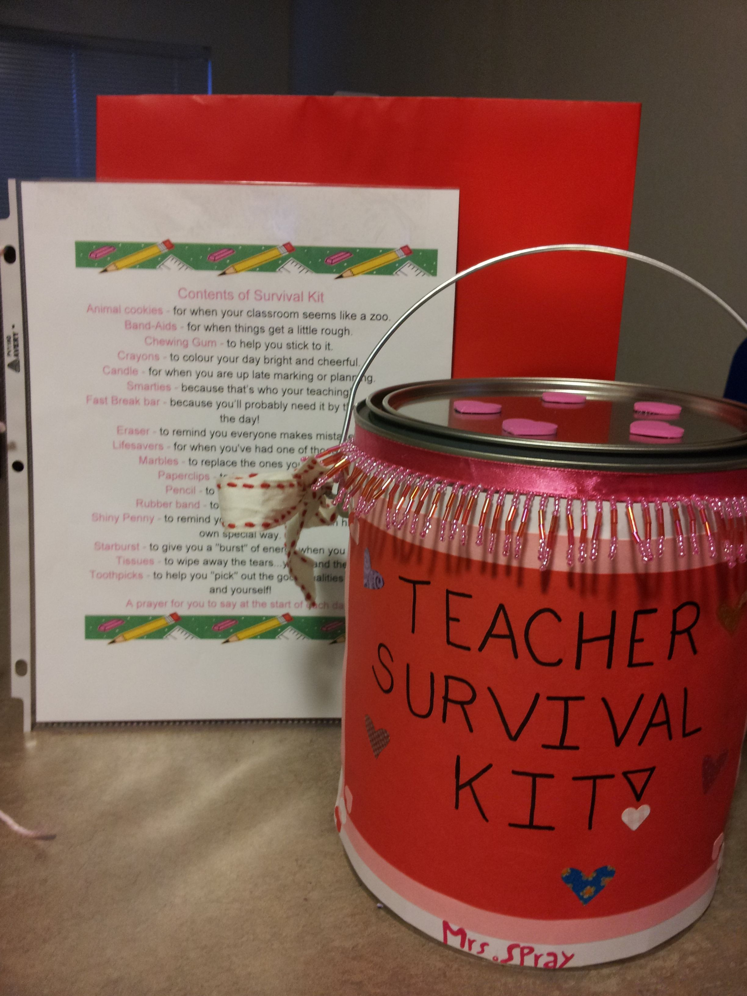 First Valentine'S Day Gift Ideas
 Valentines Day Teacher Survival Kit Would also be great