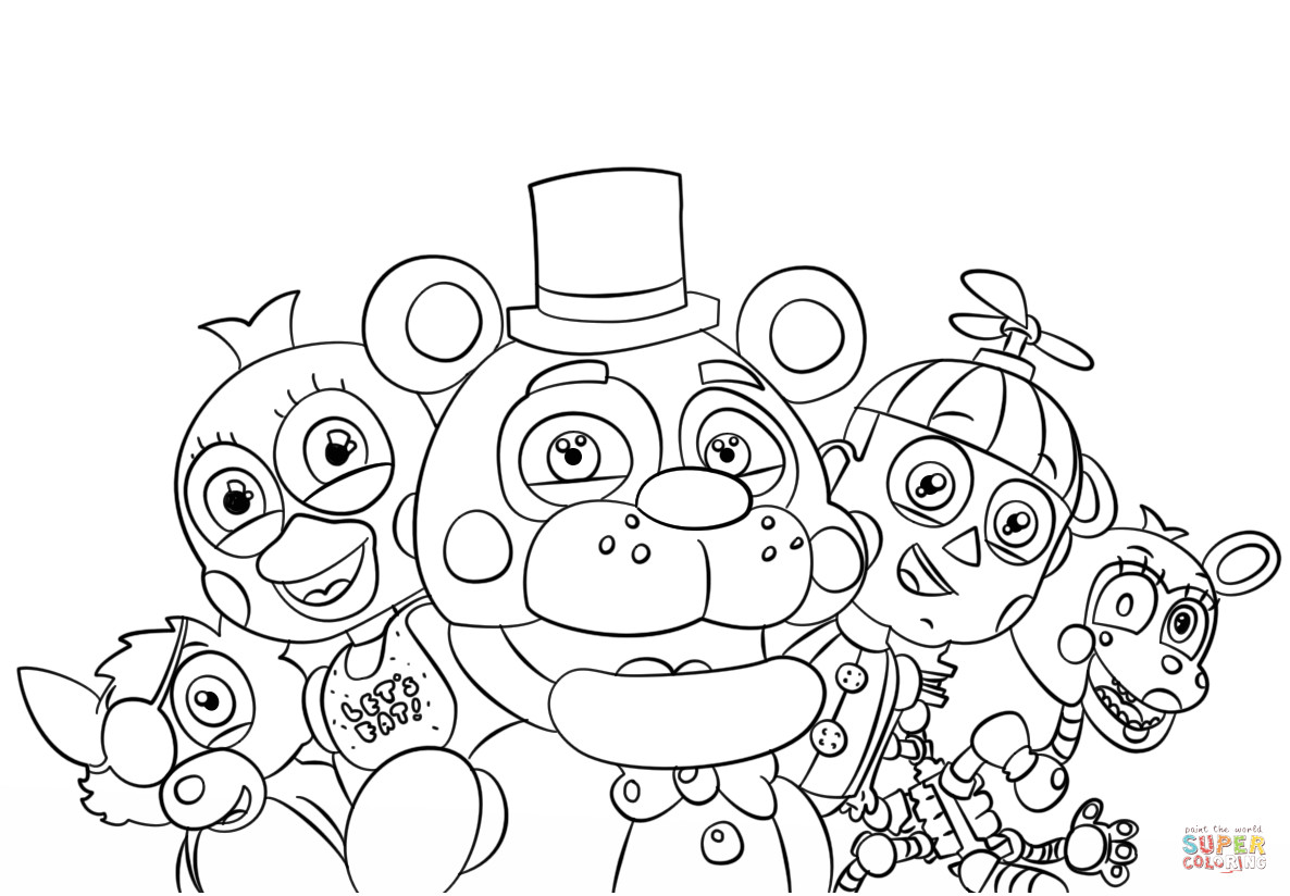 Five Nights At Freddy Coloring Pages
 Five Nights at Freddy s All Characters coloring page