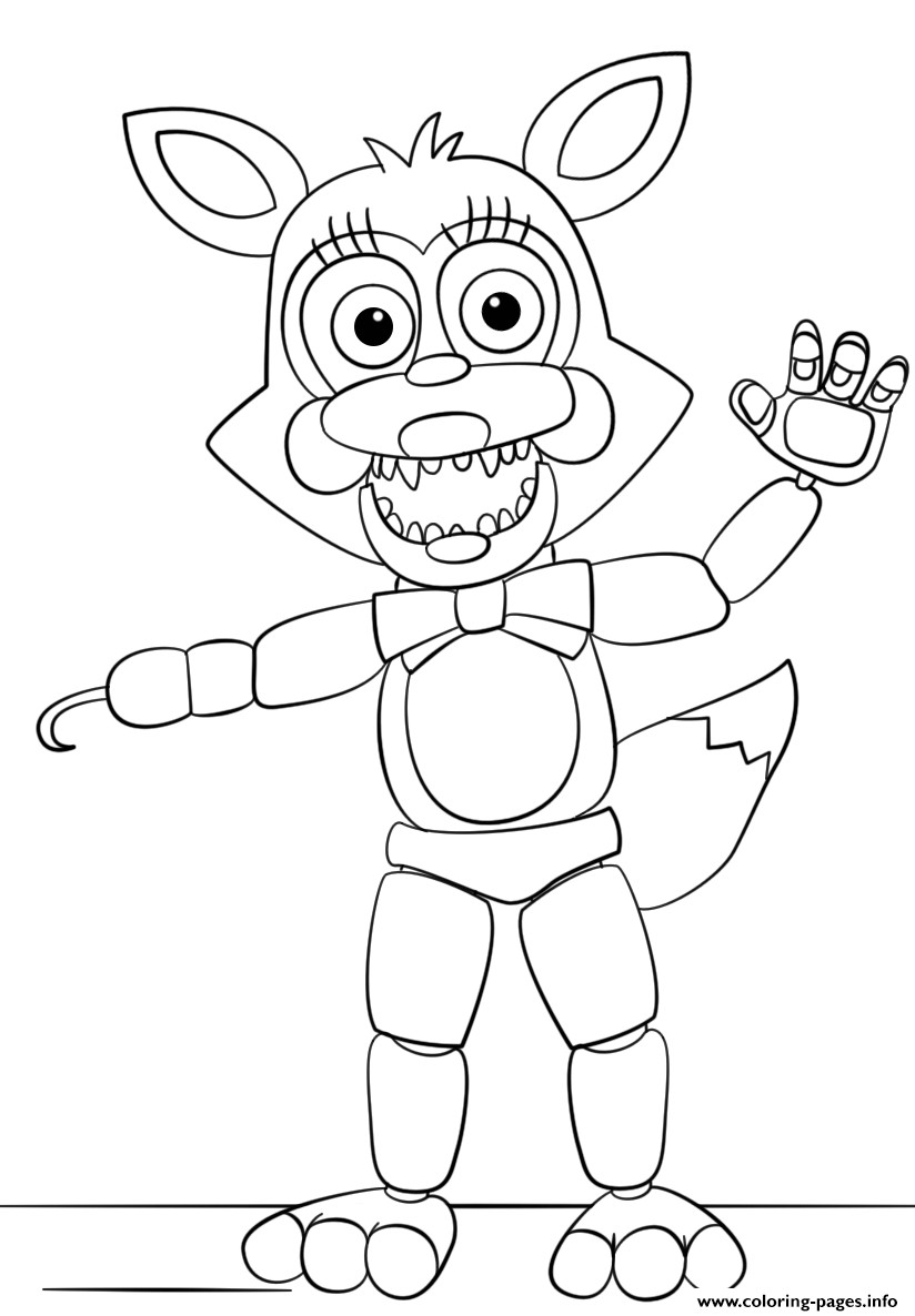 Five Nights At Freddy Coloring Pages
 Mangle From Five Nights At Freddys Coloring Pages Printable