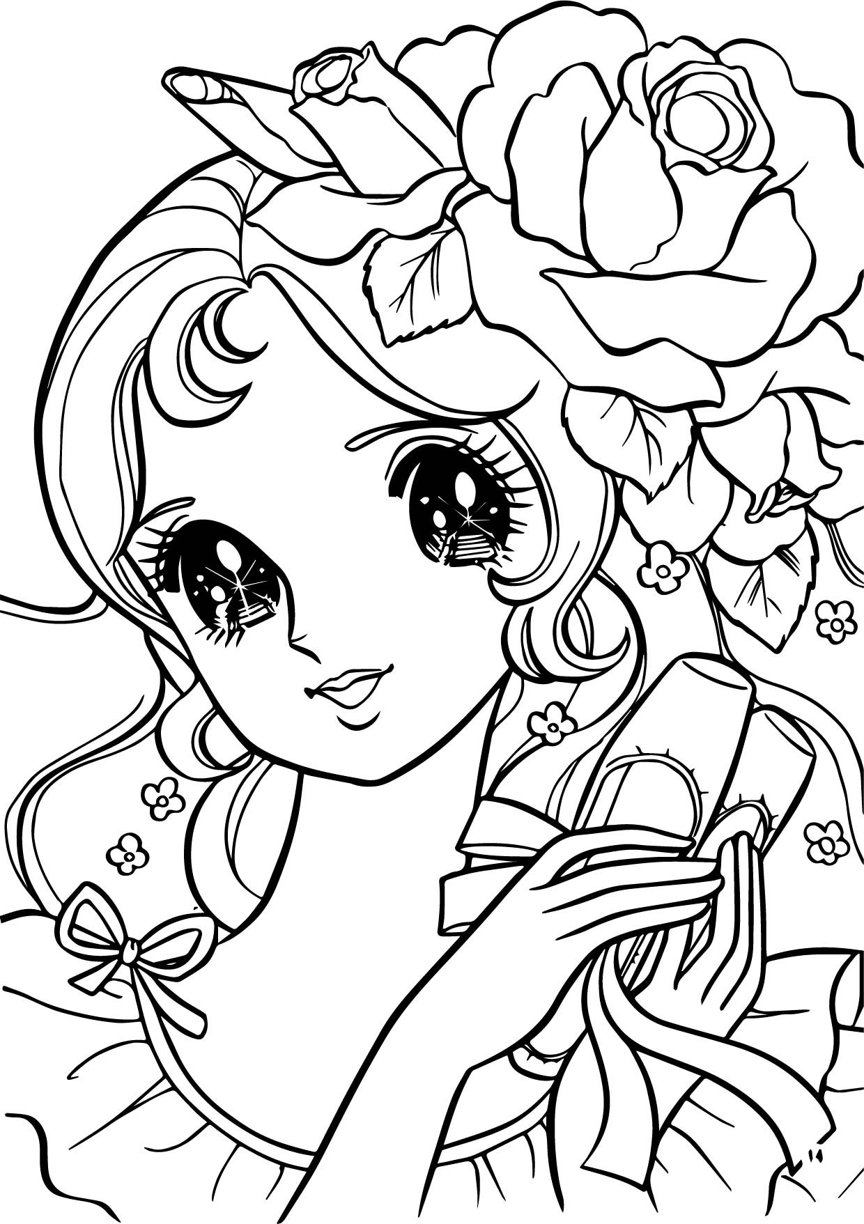 Flower Girl Coloring Pages
 Flower Head Coloring Page Sketch Coloring Page