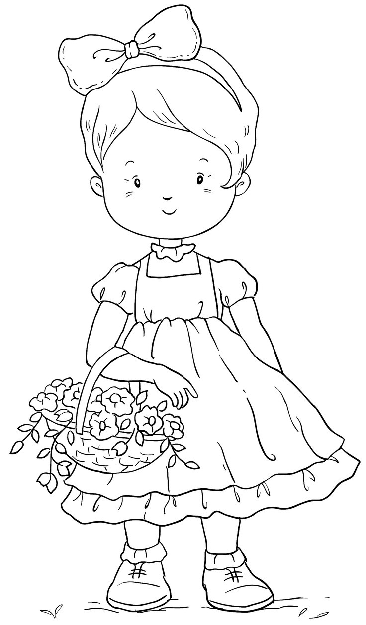 Flower Girl Coloring Pages
 390 best images about Riscos para pintura on Pinterest