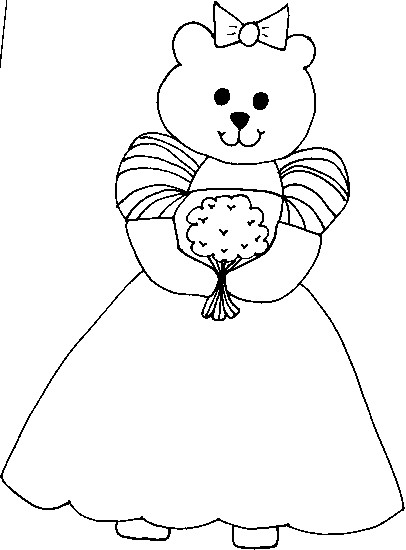 Flower Girl Coloring Pages
 Coloring & Activity Pages Bear Bride or Flower Girl