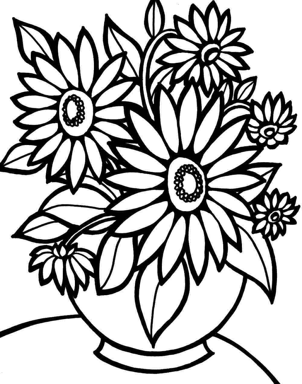 Flower Printable Coloring Pages
 Colouring Pages Bouquet Flowers Printable Free For Kids