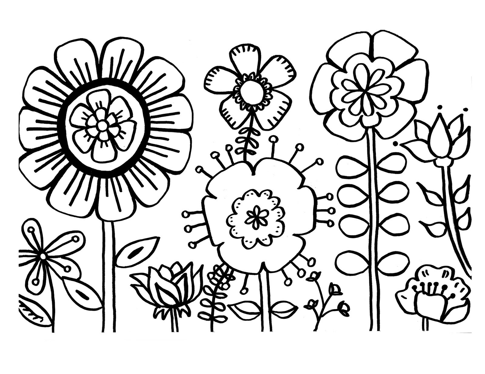 Flower Printable Coloring Pages
 Free Printable Flower Coloring Pages For Kids Best