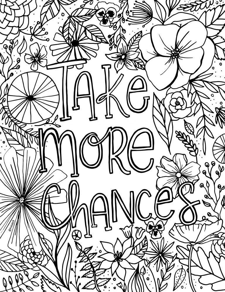 Flower Printable Coloring Pages
 Free Encouragement Flower Coloring Page Printable