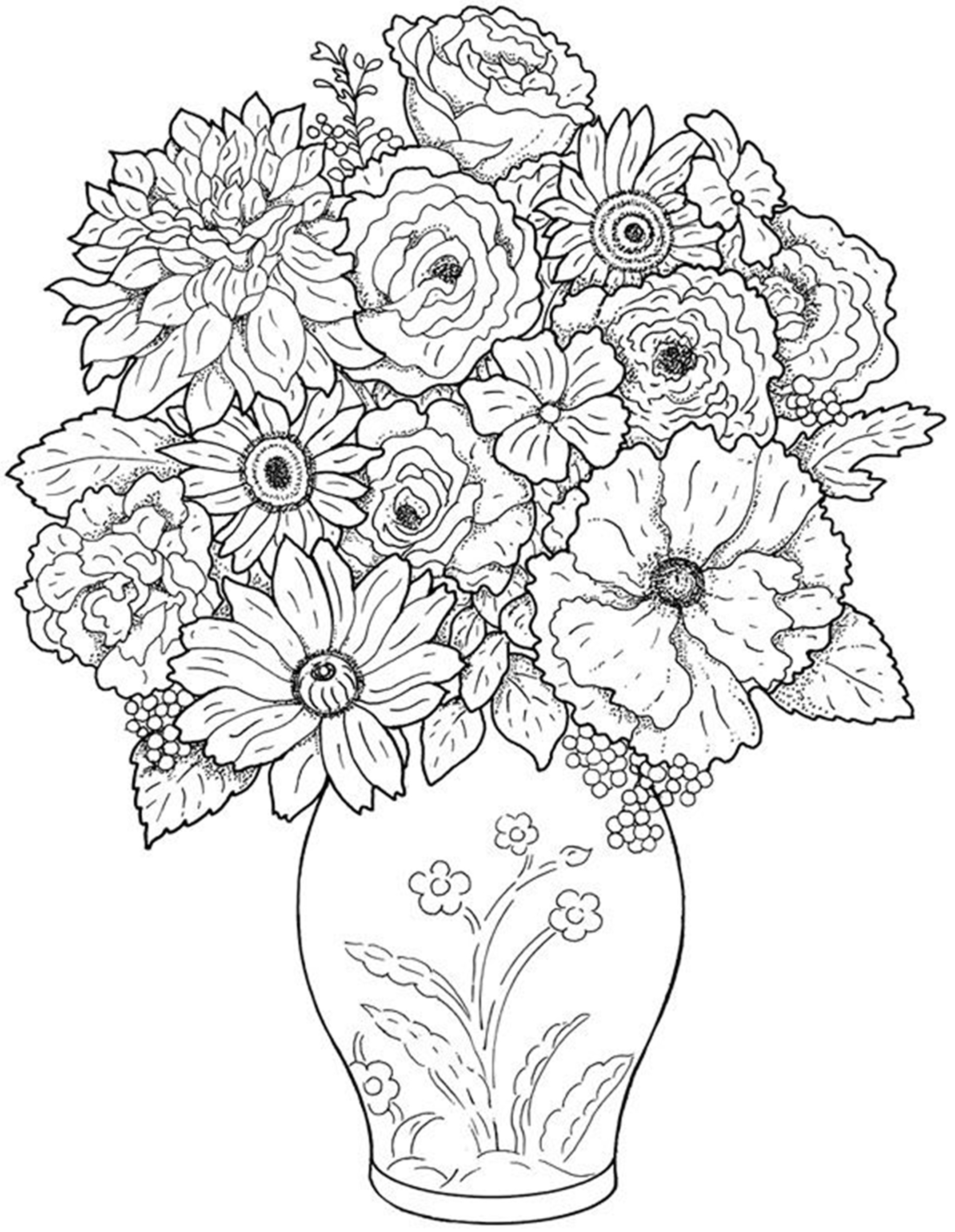 Flowers Coloring Pages For Girls
 Free Printable Flower Coloring Pages For Kids Best