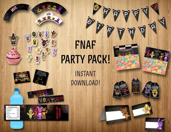 Fnaf Birthday Party Supplies
 Five Nights at Freddy s party pack FNAF party by