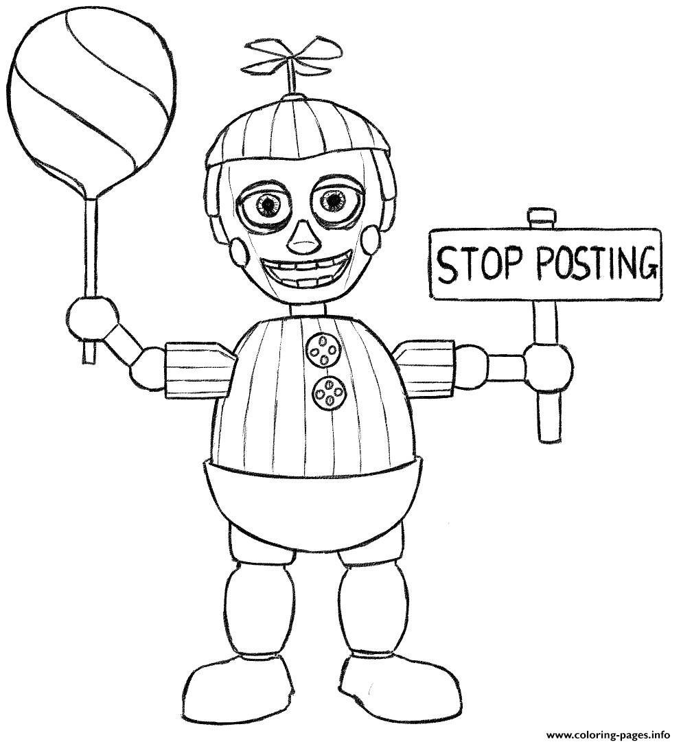 Fnaf Coloring Pages For Boys
 Balloon Boy Phantom Five Nights At Freddys Fnaf Coloring