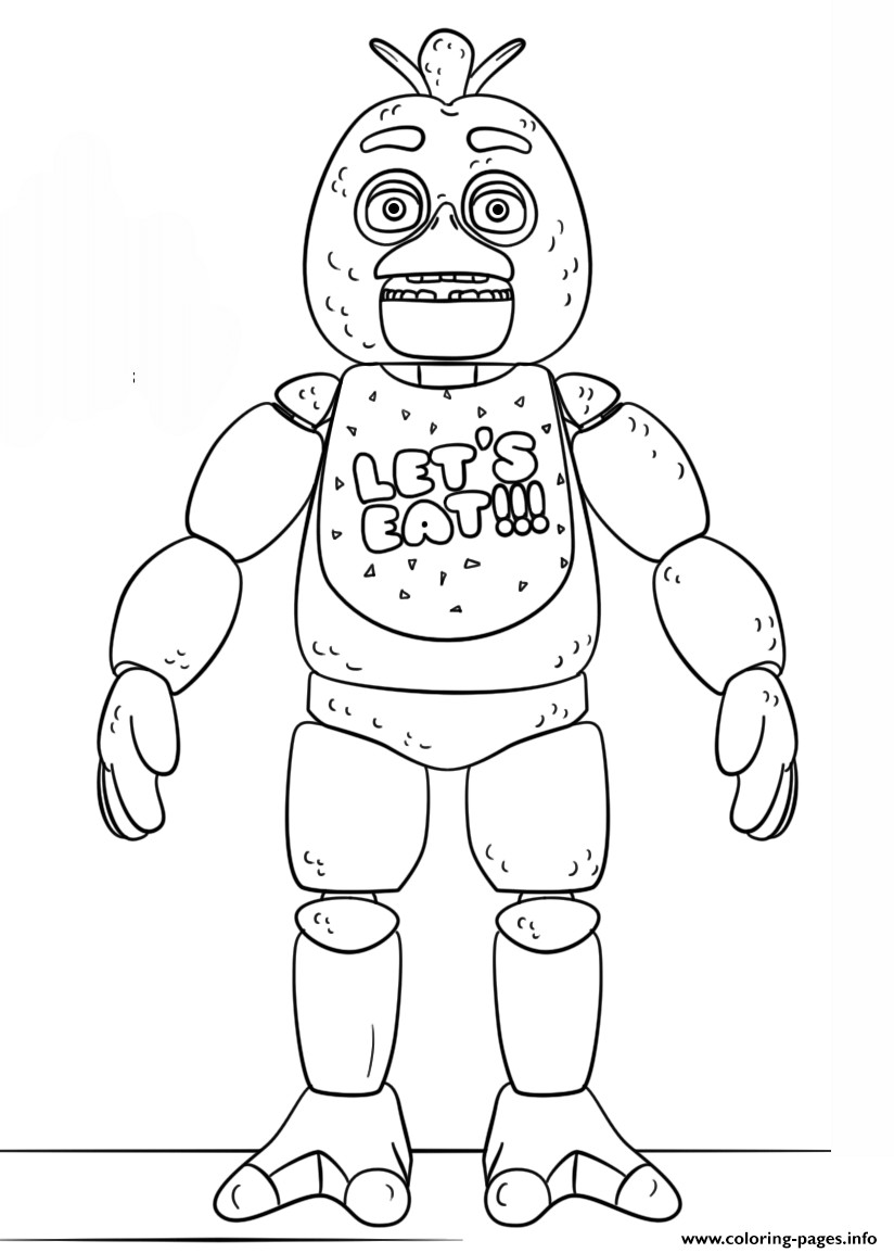 Fnaf Coloring Pages For Boys
 Fnaf Toy Chica Lets Eat Coloring Pages Printable