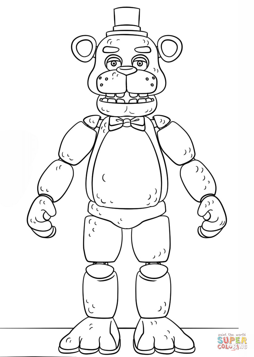 Fnaf Coloring Pages For Boys
 FNAF Toy Golden Freddy coloring page