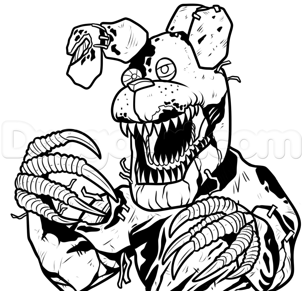 Fnaf Coloring Pages Nightmare
 Bonnie Coloring Pages Nightmare Drawing