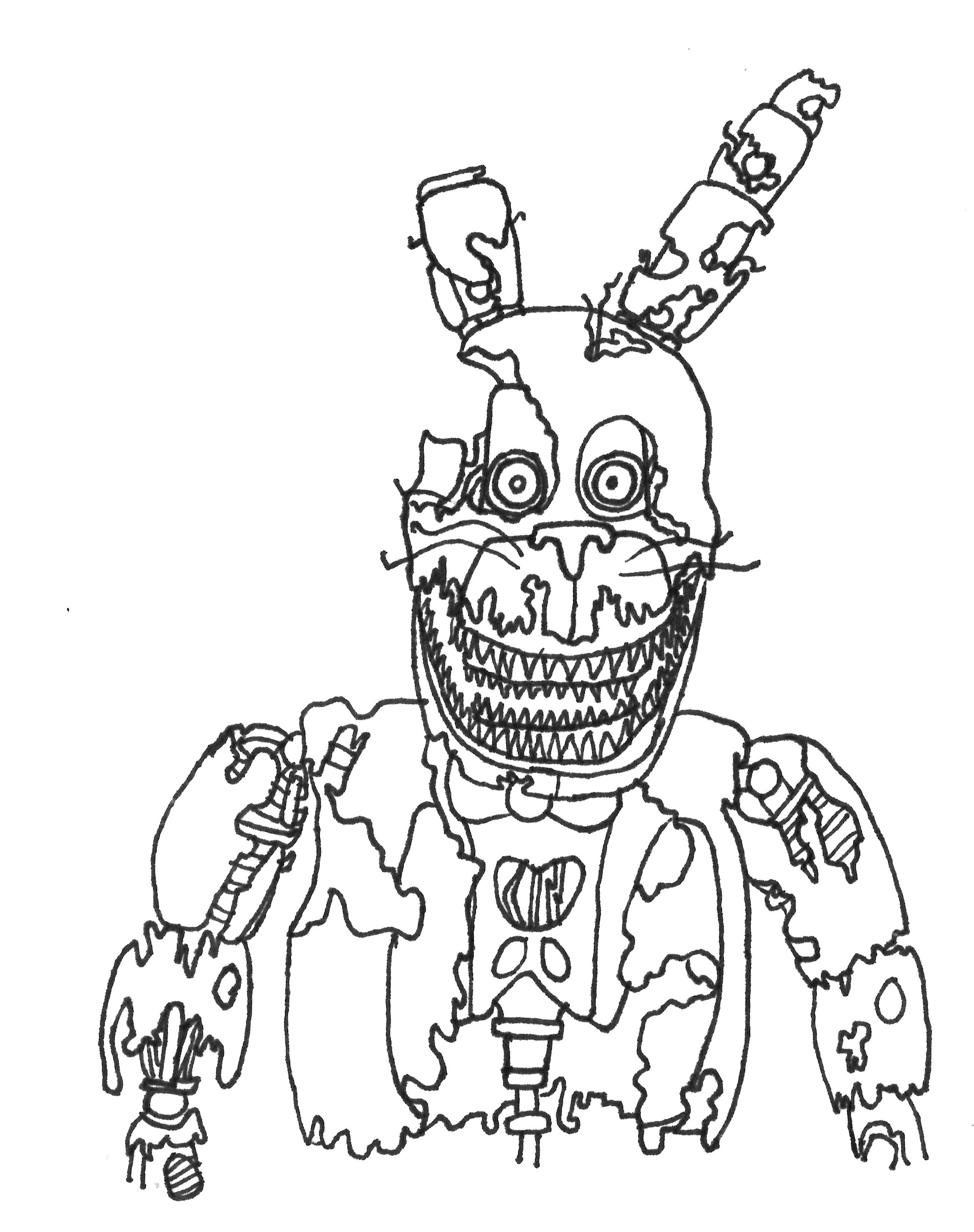 Fnaf Coloring Pages Nightmare
 Nightmare Chica Pages Mobile Coloring Pages