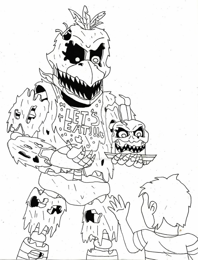 Fnaf Coloring Pages Nightmare
 Fnaf Coloring Pages Chica at GetColorings