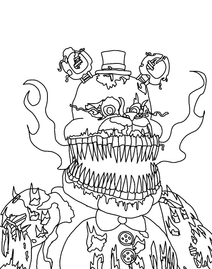 Fnaf Coloring Pages Nightmare
 Fnaf Coloring Pages Nightmare Stylish Freddy Page Free