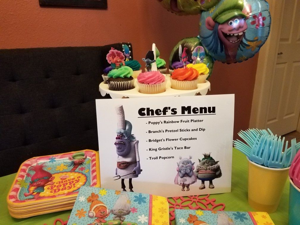 Food Ideas For A Troll Party
 Trolls birthday party menu Troll Birthday