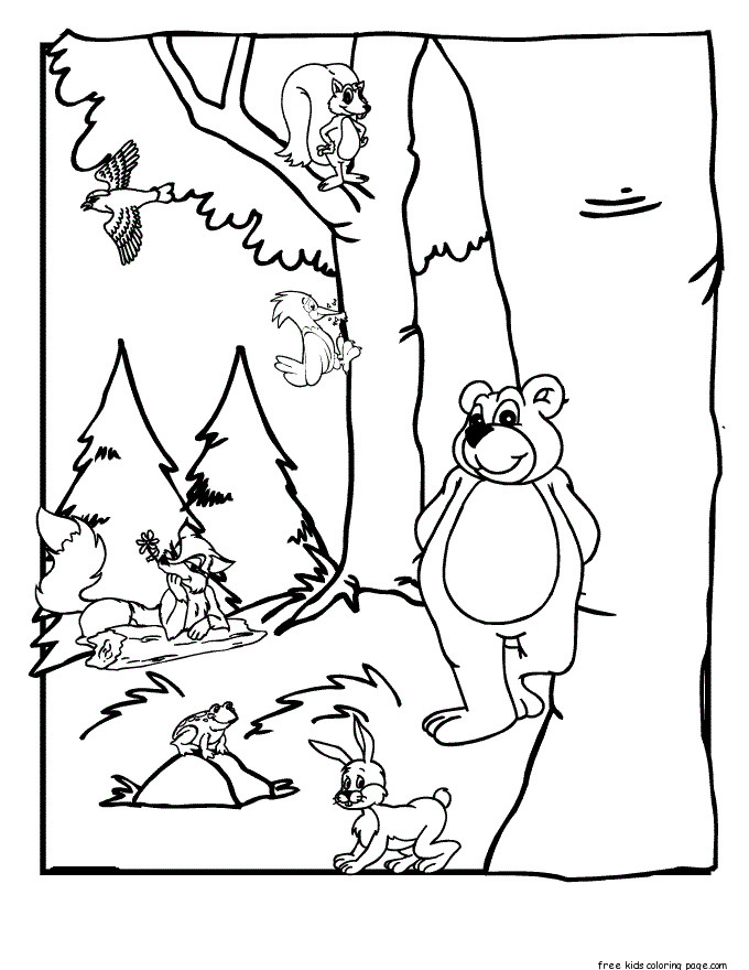 Forest Animal Coloring Pages
 printable forest animals coloring pages for kidsFree