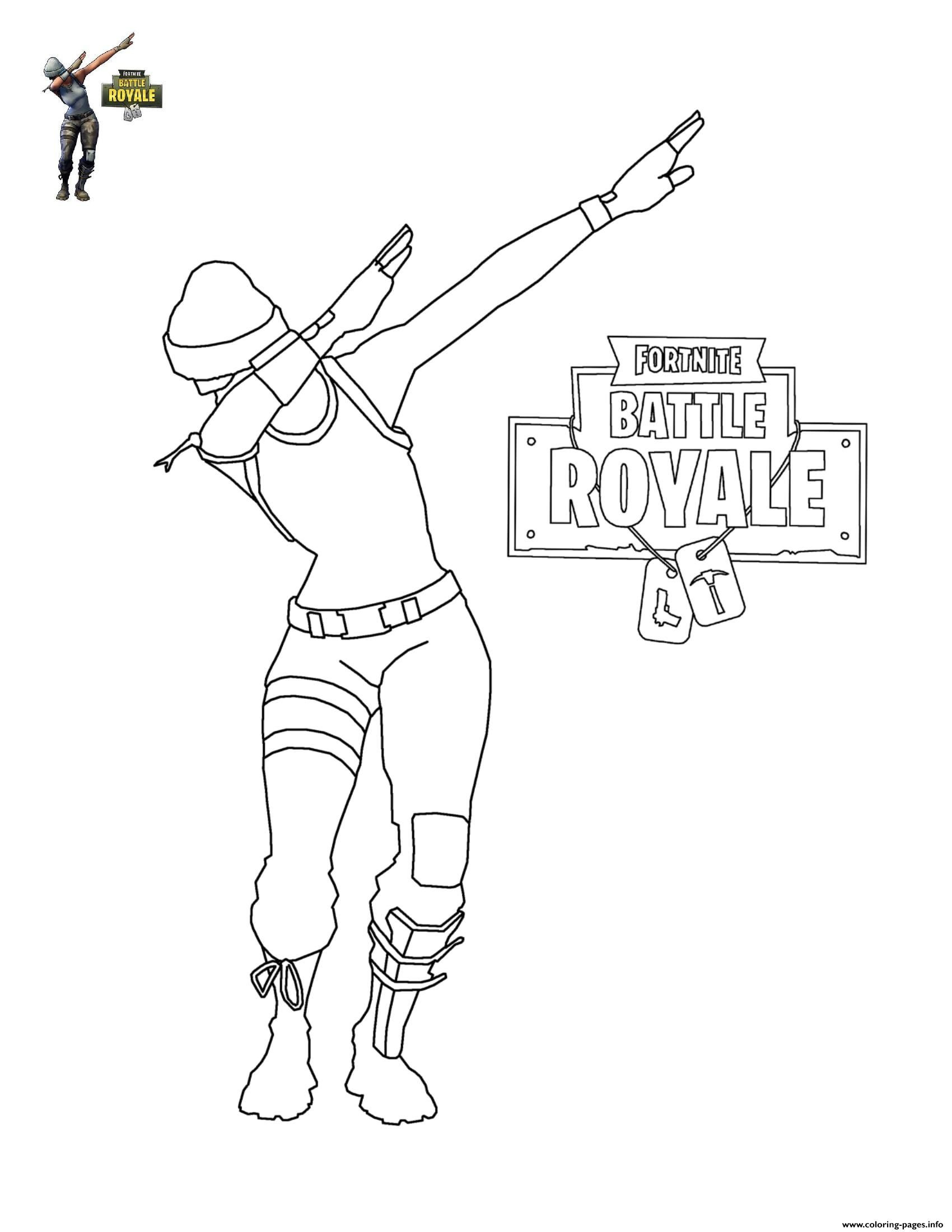 Fortnite Coloring Sheets For Boys
 Print Fortnite Dab coloring pages