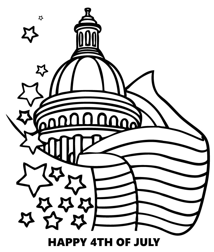 Fourth Of July Coloring Pages
 Happy 4th of july coloring pages Hellokids