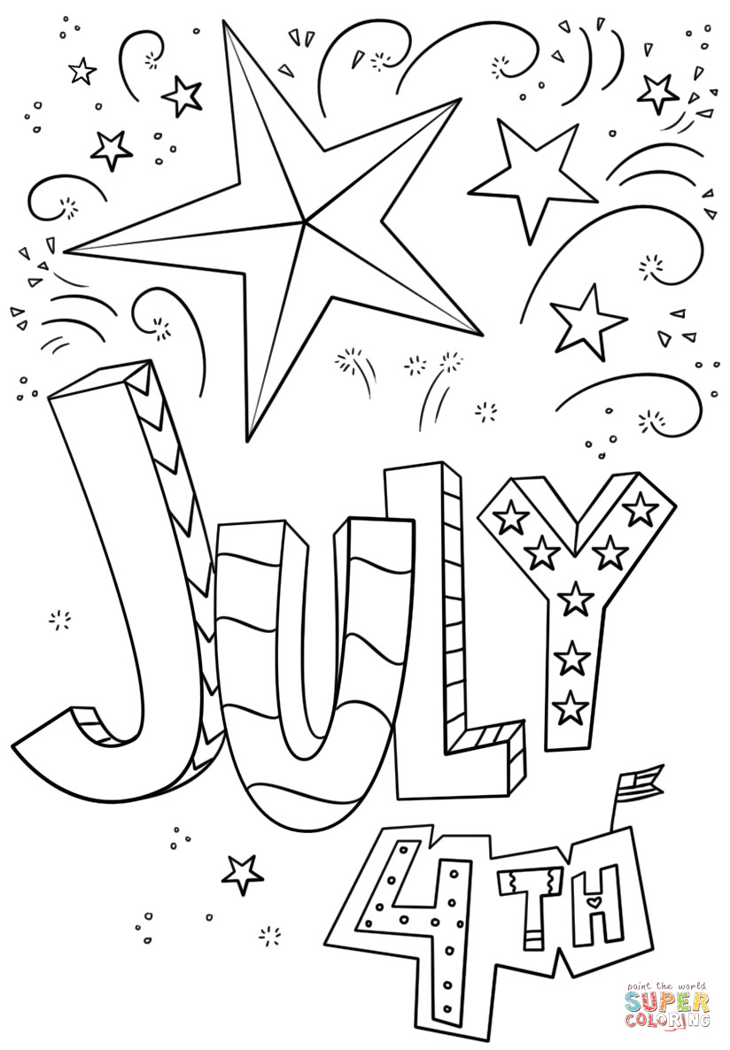 Fourth Of July Coloring Pages
 4th of July Doodle coloring page