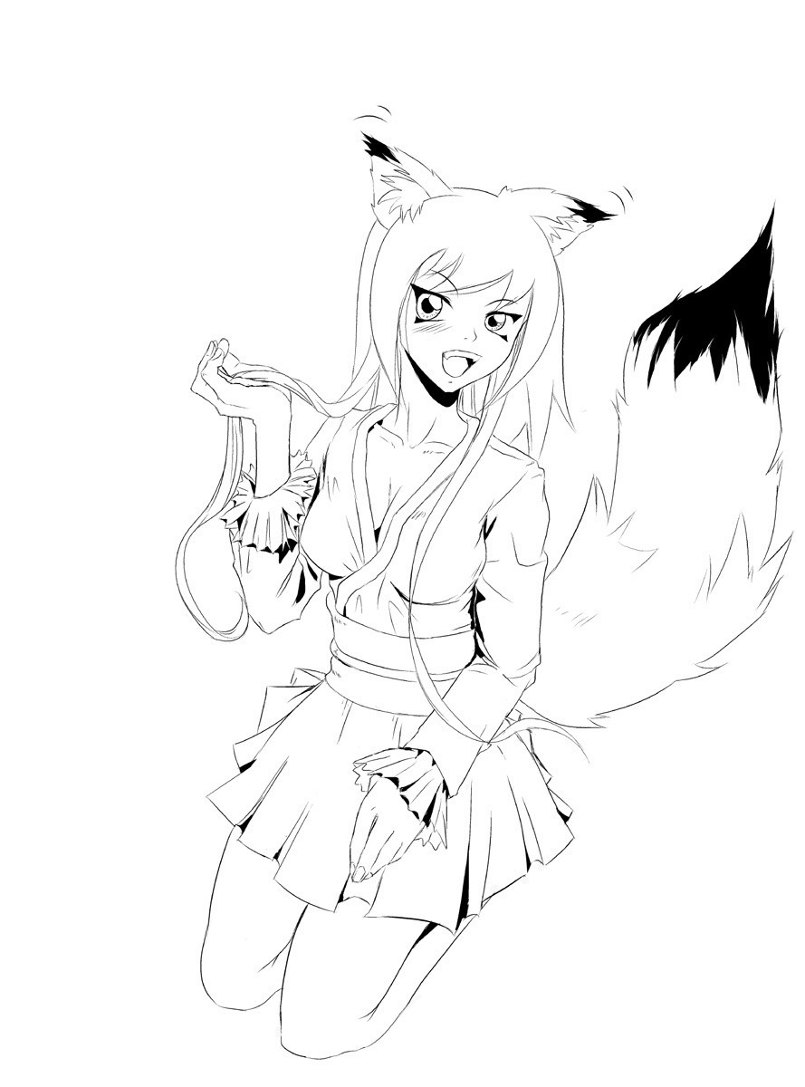 Fox Girl Coloring Pages For Adults
 Anime Girl Coloring Pages coloringsuite
