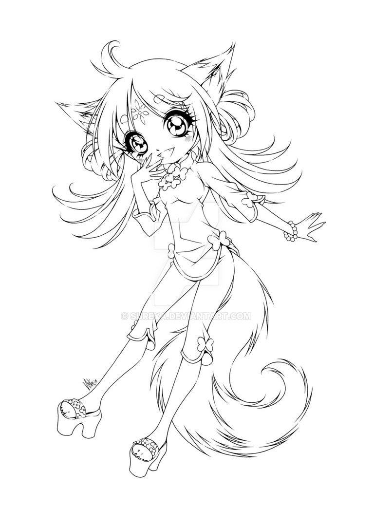 Fox Girl Coloring Pages For Adults
 fox girl by sureya on DeviantArt