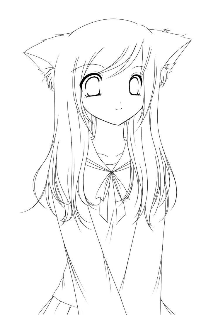 Fox Girl Coloring Pages For Adults
 Anime Fox Girl Cute Coloring Pages Coloring Home